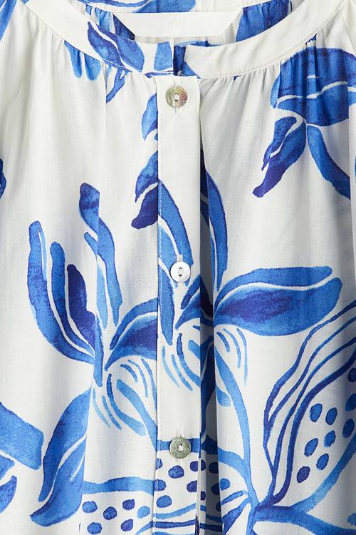 Cotton dress - cream/blue floral 