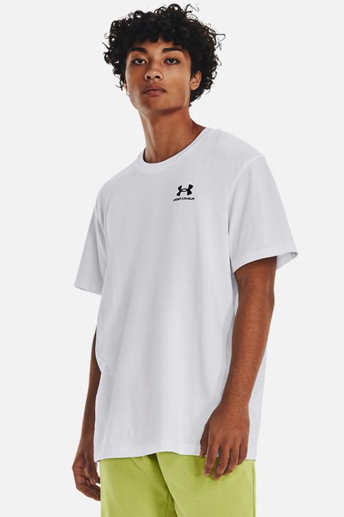 UA  Logo emb heavyweight short sleeve tee- white & black