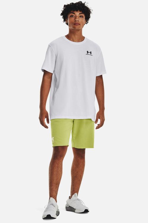 UA  Logo emb heavyweight short sleeve tee- white & black