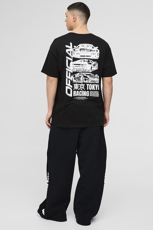 Oversized Official Racing Graphic T-Shirt - black