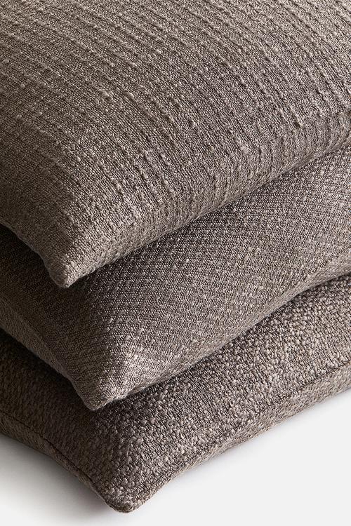 3-Pack structure-weave cushion covers - mole