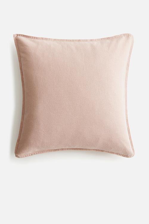 Linen-blend cushion cover - dusty pink 