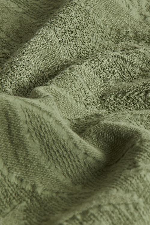 Jacquard-weave tablecloth - dusty khaki green
