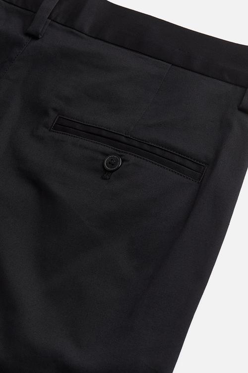 Slim fit twill trousers - black