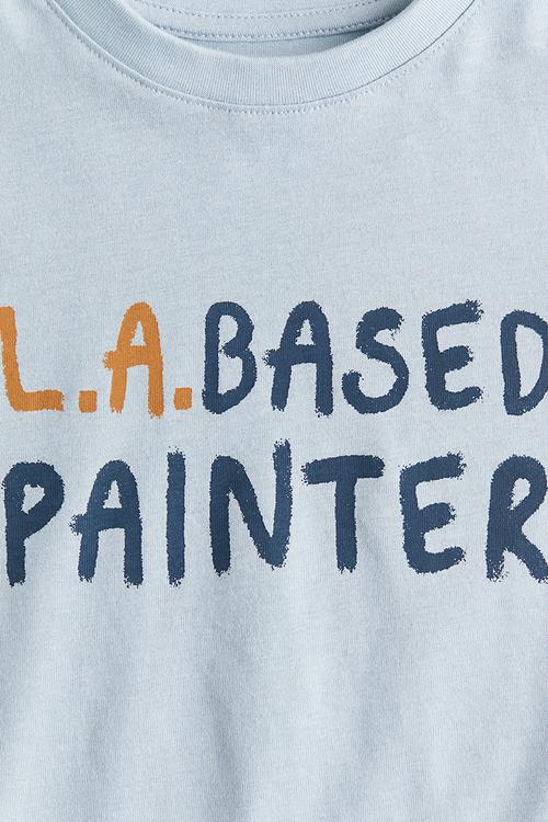 Printed jersey top - light blue/painter 