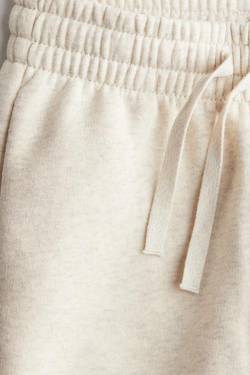 Brushed-inside joggers - light beige marl