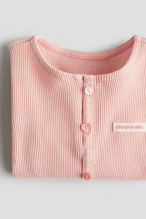 Button-detail jersey top - pink