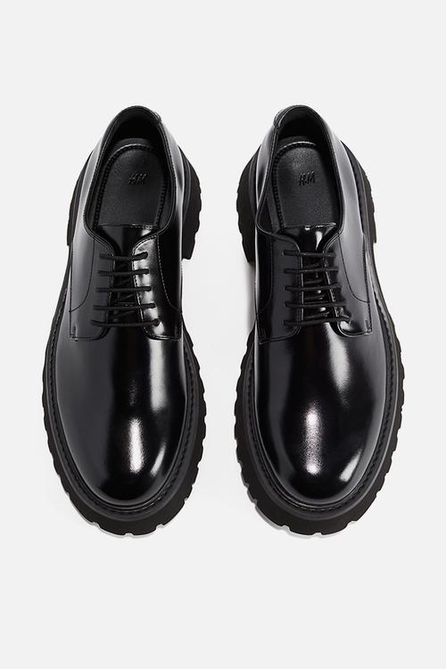 Chunky derby shoes - black