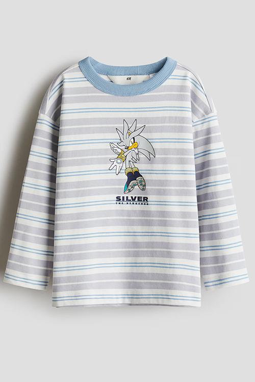 Long-sleeved T-shirt - light grey sonic the hedgehog