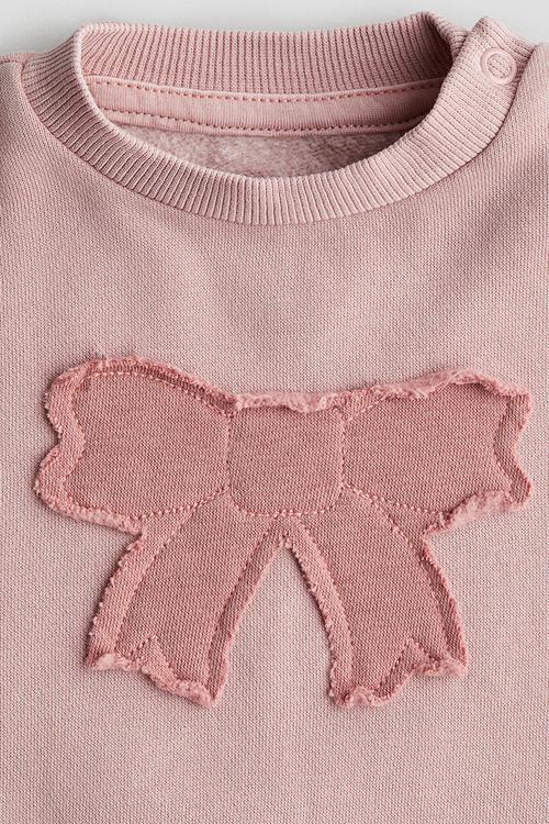 Appliquéd sweatshirt - pink bow