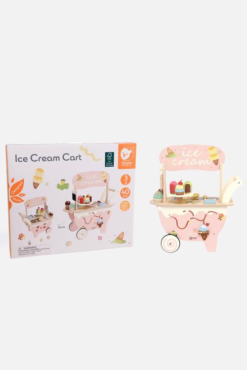 Pretend & play wooden ice cream cart 40pcs - multi