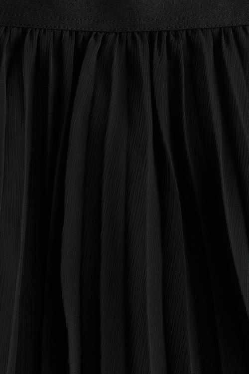 Plissé chiffon skirt - black