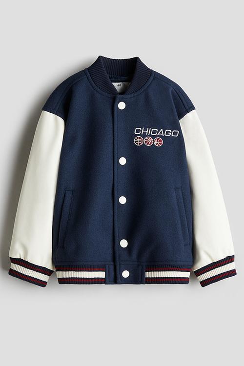 Padded baseball jacket -  navy blue/chicago 