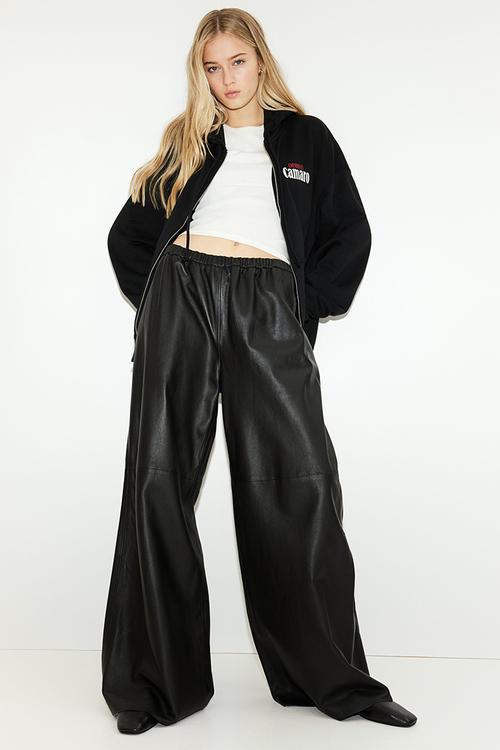 Oversized printed zip-through hoodie - black/general motors