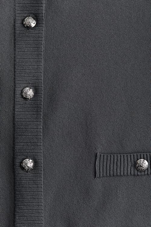 Fine-knit cardigan - dark grey
