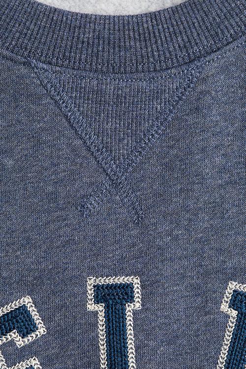 Text-motif sweatshirt - dusty blue marl/atelier paris
