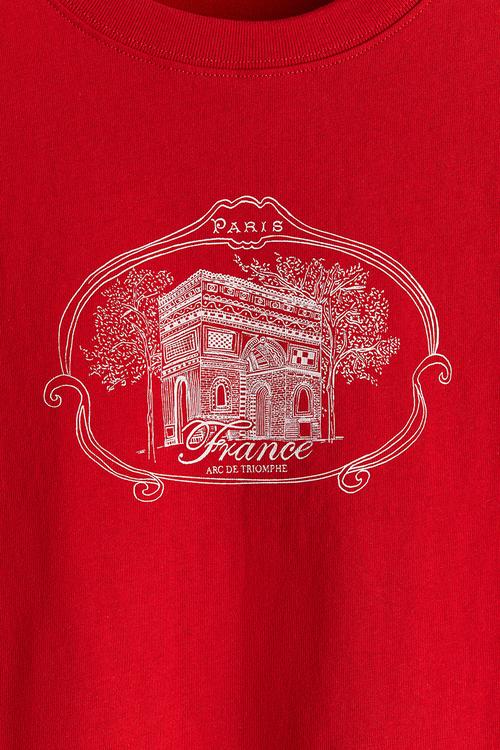 Printed T-shirt - red arc de triomphe
