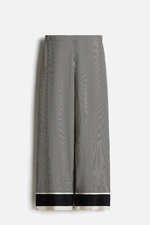 Straight trousers - black striped 