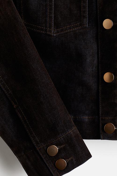 Flocked denim jacket - black
