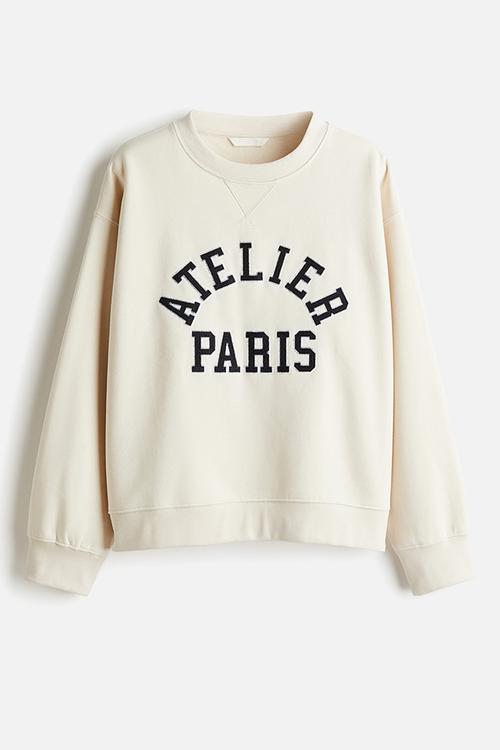 Text-motif sweatshirt - cream atelier