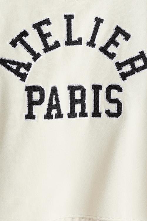 Text-motif sweatshirt - cream atelier