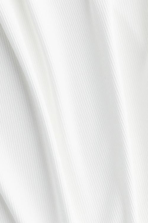 Lace-trimmed ribbed T-shirt - cream 