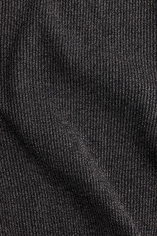 Glittery boat-neck top -  black/silver-coloured
