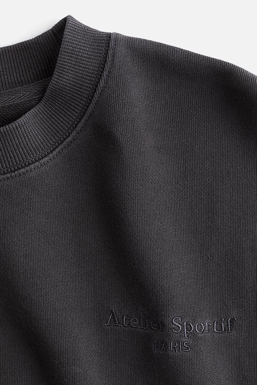 Text-motif sweatshirt - dark grey atelier sportif