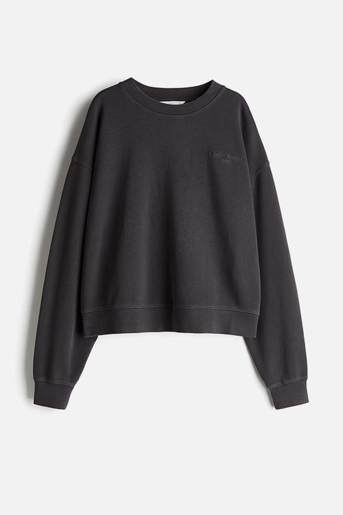 Text-motif sweatshirt - dark grey atelier sportif