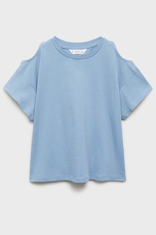 T-shirt cut out l - light pastel blue
