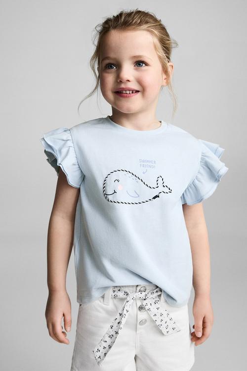 T-shirt wave - light pastel blue