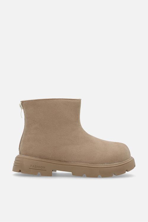 Faux suede ankle boots - beige