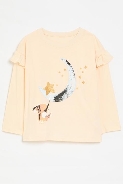 Frilled tee -ecru