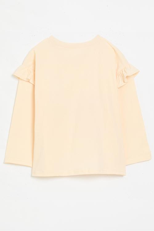 Frilled tee -ecru
