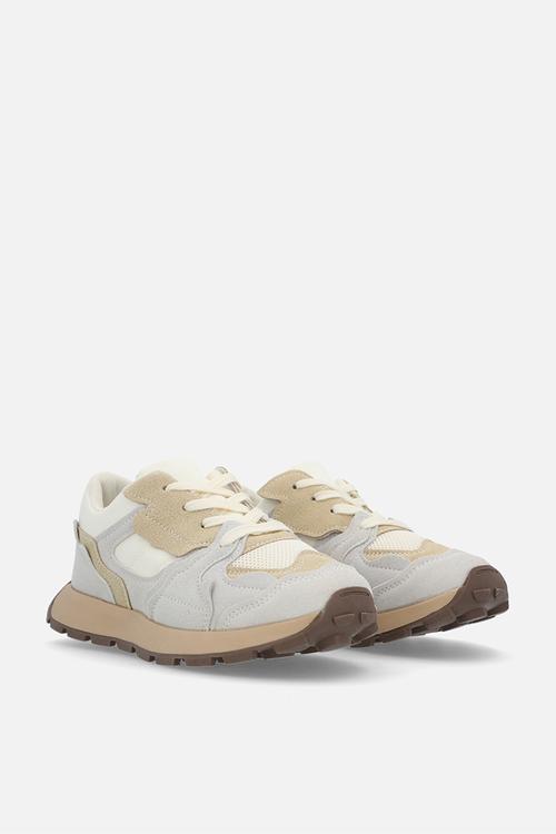 Lace up sneakers - beige & grey