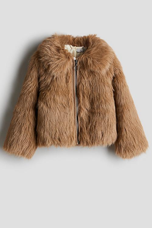 Fluffy jacket - dark beige