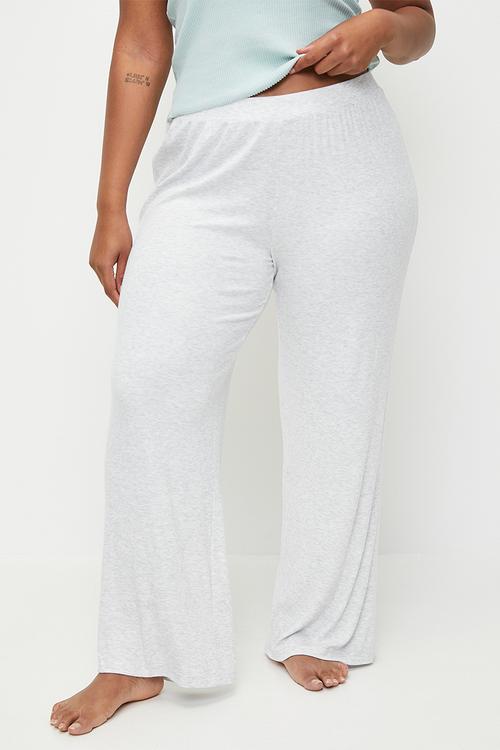 Plus Sleep Recovery Wide Leg Pant - Light Grey Marle 