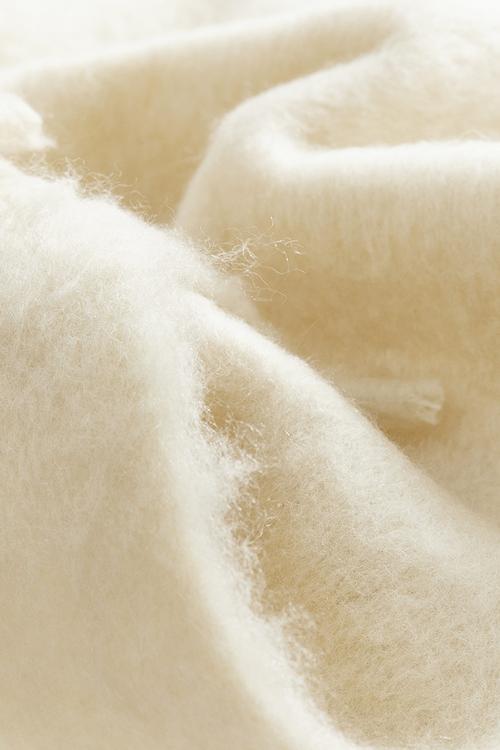 Wool-blend blanket - light beige