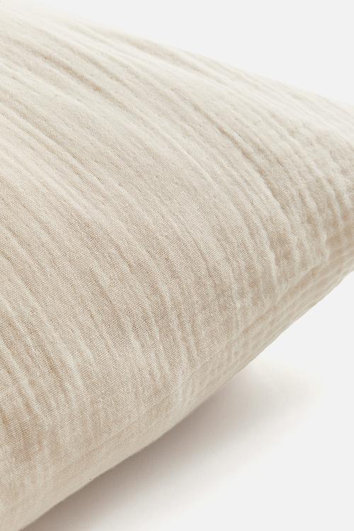 Cotton muslin pillowcase - light beige