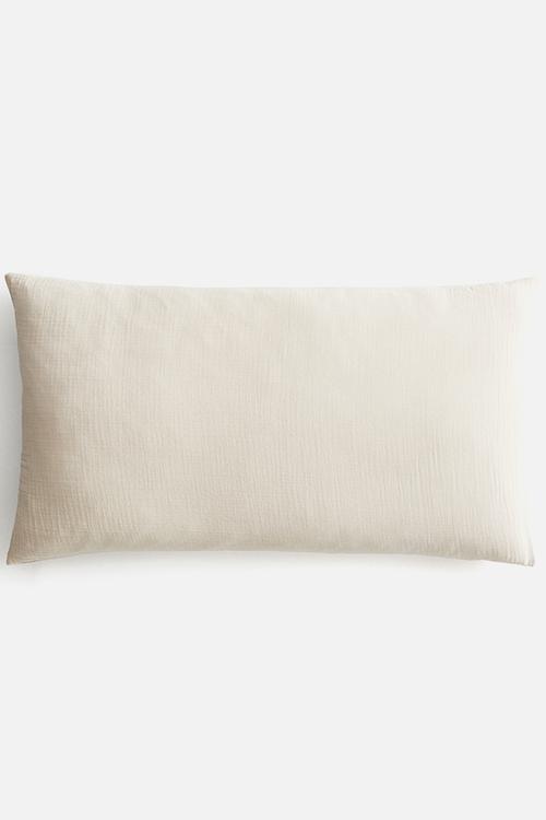 Cotton muslin pillowcase - light beige