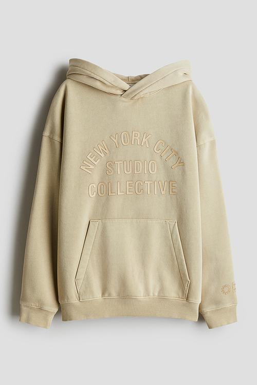 Hoodie - beige new york city