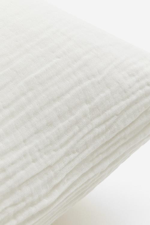 Cotton muslin pillowcase - white
