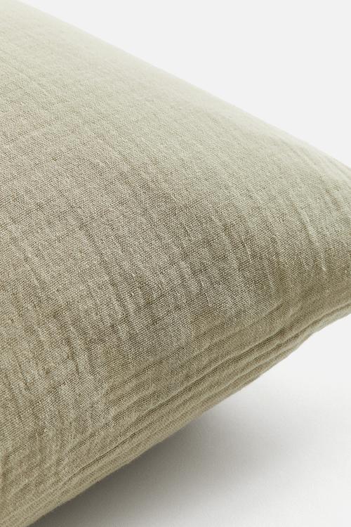 Cotton muslin pillowcase - light dusty green