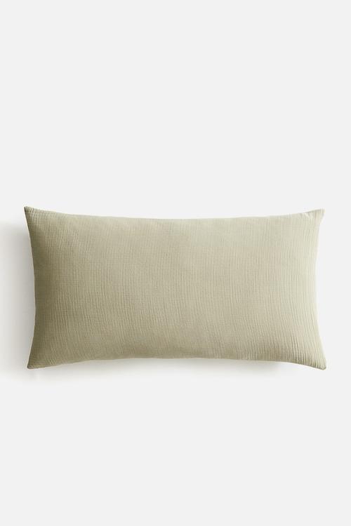 Cotton muslin pillowcase - light dusty green