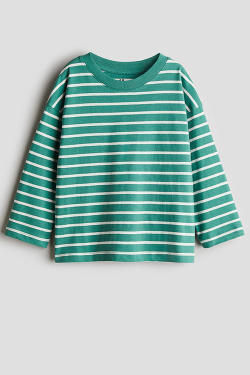 Long-sleeved t-shirt - green striped
