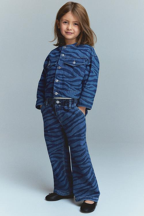 Patterned wide leg jeans - denim blue zebra-print