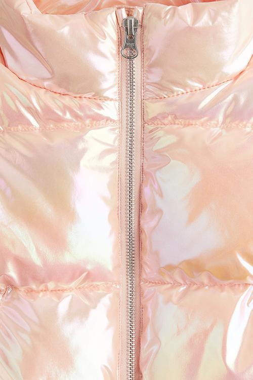 Iridescent puffer gilet - peach 
