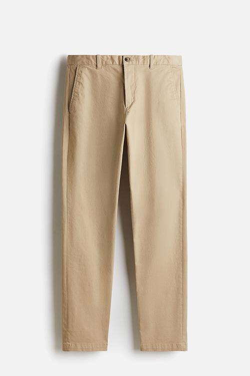 Slim fit cotton chinos - beige
