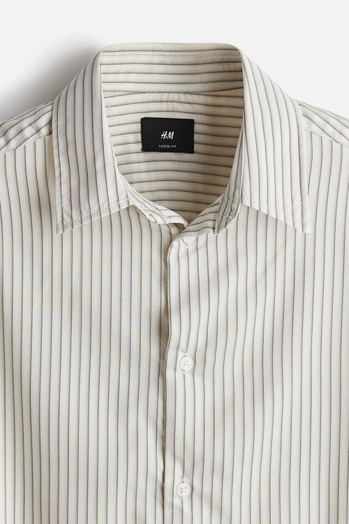 Regular fit shirt - light beige/striped 