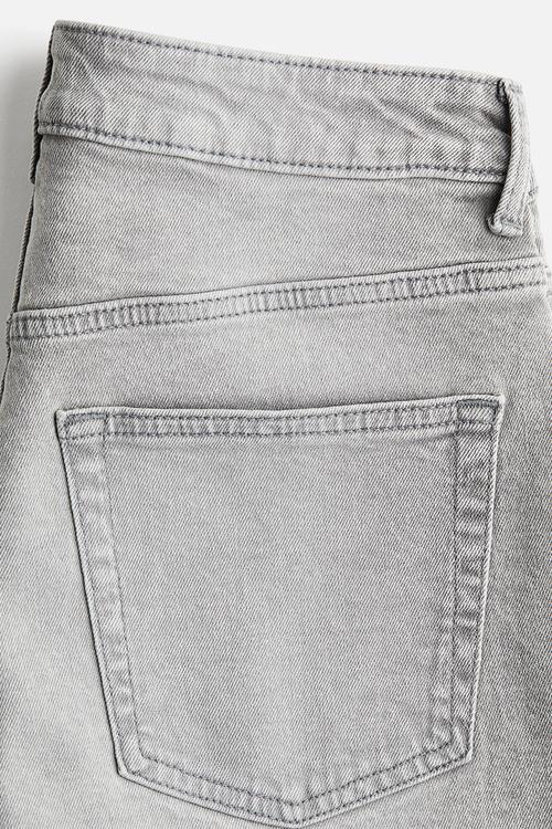 High denim shorts - light grey